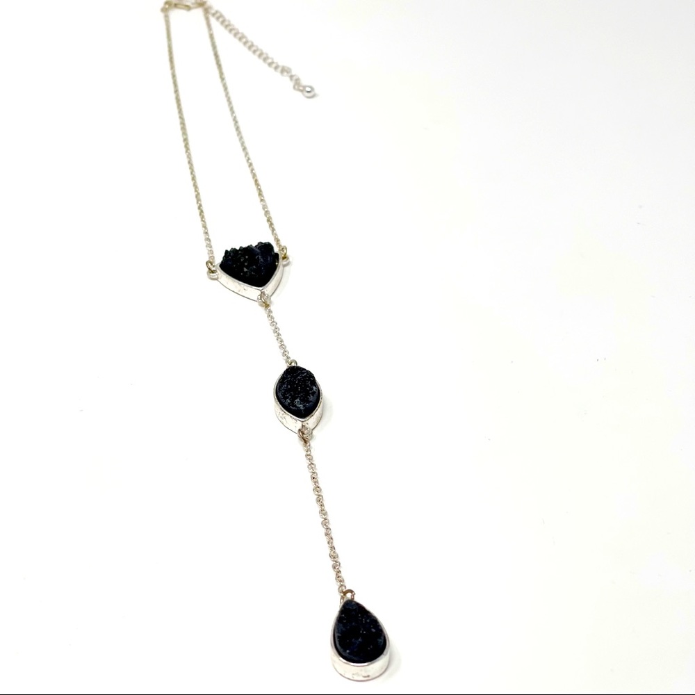 Black Crystal Cluster Necklace